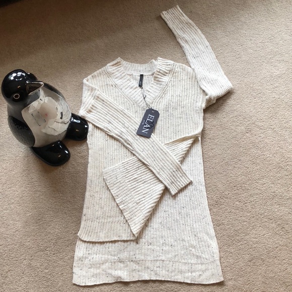 Elan Sweaters - ELAN Side Split V Neck Sweater Size Medium